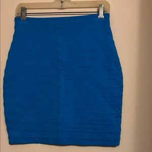 Express Design Studios blue shape fitted back zip mini skirt size 4 new w/tag.